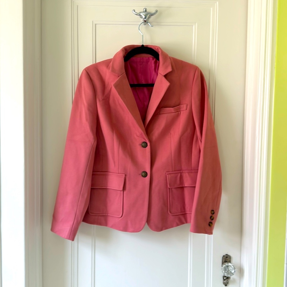 Women's Coral Pink Blazer Jacket - Classic Tailored Style
